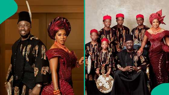 Obi Cubana's wife spotted with biological, adopted sons at the gym amid next of kin drama