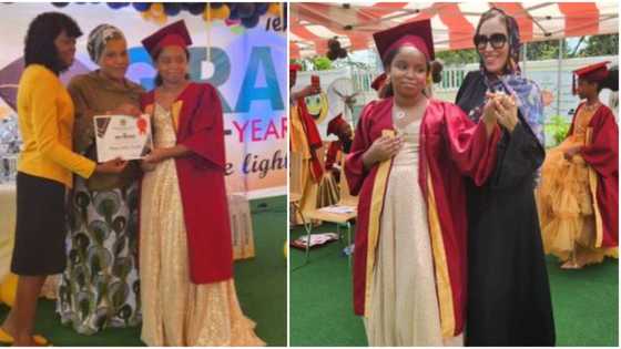 "Eyyya her dad was not there": Ned Nwoko missing as 1st daughter from Moroccan wife Laila graduates