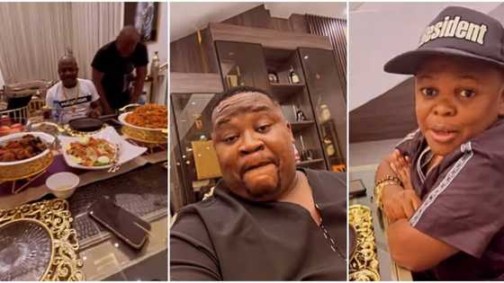 Cubana Chiefpriest hosts Osita Iheme ‘Pawpaw’, Emmanuel Emenike, others to sumptuous dinner, shares video