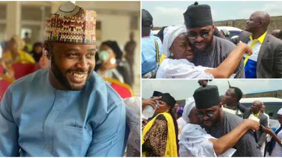 Actor Femi Adebayo’s mother showers him with heartfelt prayers as she embraces him in emotional video