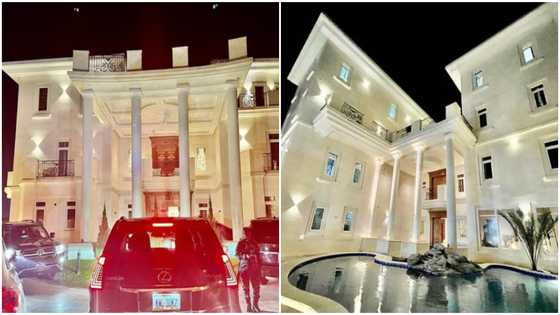 Money is good: Nigerians react as Ubi Franklin shares exterior views of Obi Cubana's palatial Abuja mansion