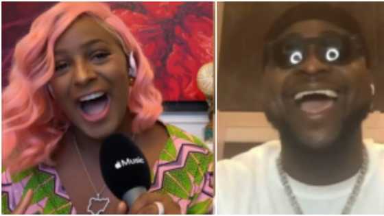 Davido reacts after DJ Cuppy says singer should be calling her aunty (video)