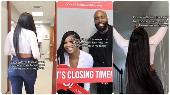 Young lady buys house at 25, becomes first to own house in the family, emotional video emerges