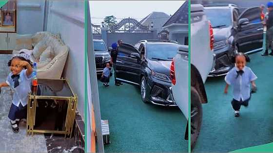 Little Nigerian girl returns from school with escort and armed security in video, people react