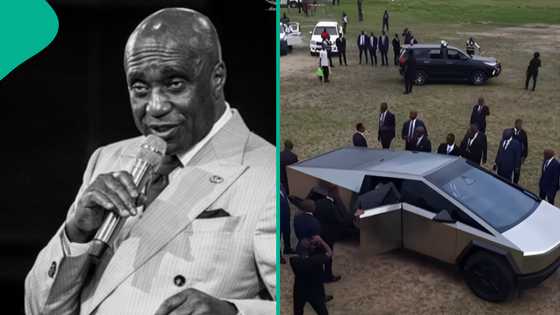 Pastor David Ibiyeomie's grand arrival at UNIPORT crusade in Tesla Cybertruck ignites reactions