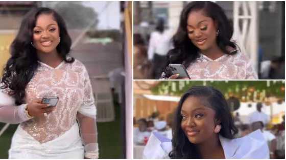 Ghanaian actress Jackie Appiah is the most stylish celebrity wedding guest in a white corset dress and N7.2m Chanel bag