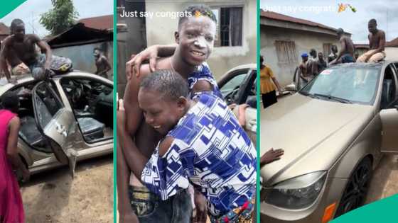 Man buys clean Benz in Nigeria, parks it in front of family's old house, his mother react