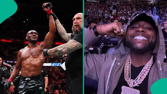 Davido brings goodluck as Kamaru Usman gets his first win in UFC since 2021, video