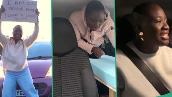 "Finally happening": Nigerian lady Pelumi Nubi begins driving from London to Lagos in video