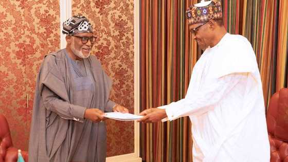 Buhari, Akeredolu meet in Aso Villa over Operation Amotekun (photos)