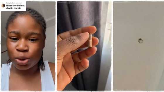 "You are lucky": Stray bullet enters Nigerian lady's house through roof, perforates ceiling and bed