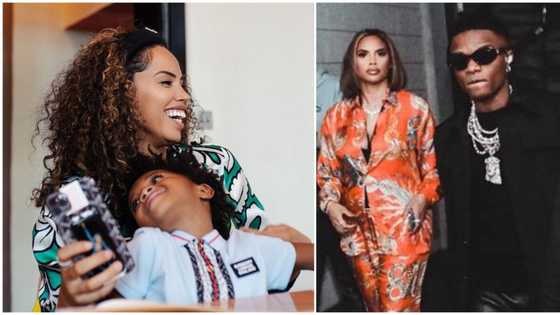Na she be wife: Reactions as Wizkid posts heart-melting mother and son video of Jada, his last child Zion