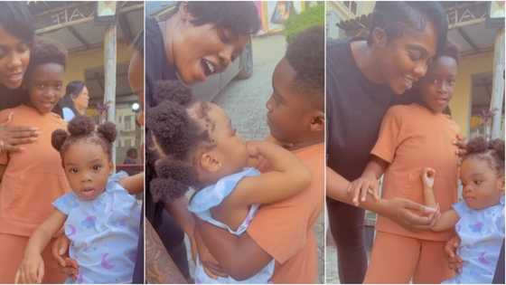 "Jam Jam where will you put Imade now?" Reactions as Tiwa Savage & son visit Tianna & daughter in cute video