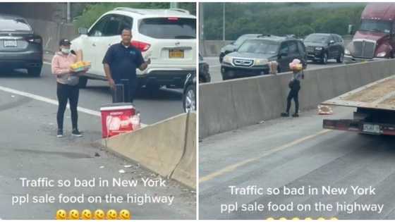 It's giving Lagos vibes: Video of people hawking in New York traffic surfaces online, causes a stir