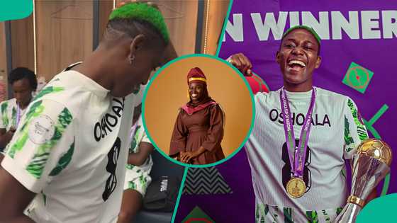 Oshoala reacts as sister gets engaged after BSc first class and MSc distinction