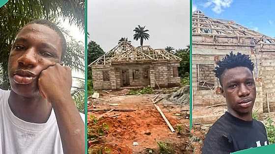 Nigerian man begins building portable house on his land, shows progress so far, video inspires many