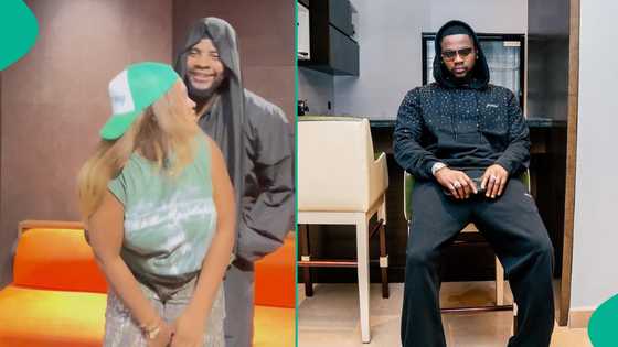 Kizz Daniel previews new song with wife as he returns online, people react: "Always repeating beats"