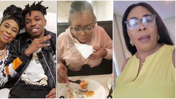 "Never again": Funny moment Mayorkun's mum, Toyin Adewale, tried Sushi for the first time trends