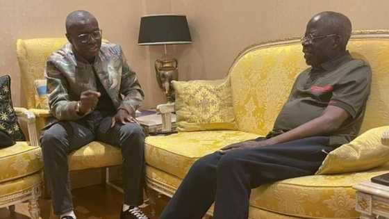 Lagos state governor Babajide Sanwo-Olu visits Tinubu in London