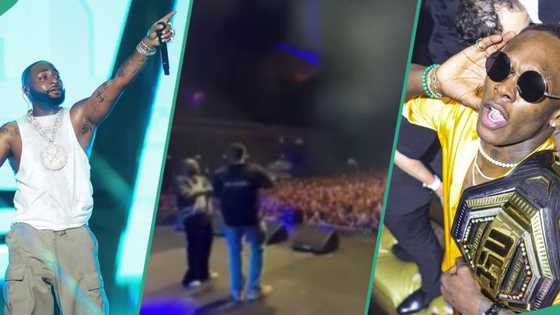 Davido brings Israel Adesanya on stage at New Zealand show, they dance to Unavailable in fun video