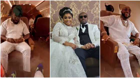 "Private jet way": Davido, Chioma, Cubana Chiefpriest, 30BG crew member storm Benin for Isreal's wedding