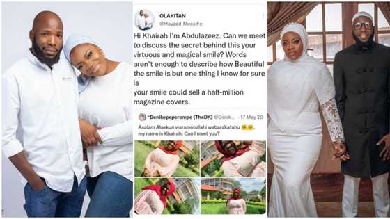 He replied her tweet: Nigerian lady shares cute wedding pictures, says she met husband on Twitter, many react