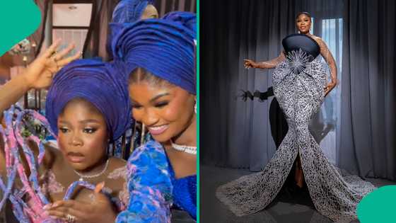 Eniola Ajao dragged over look she gave fan trying to take pics with her: "With her egungun style"