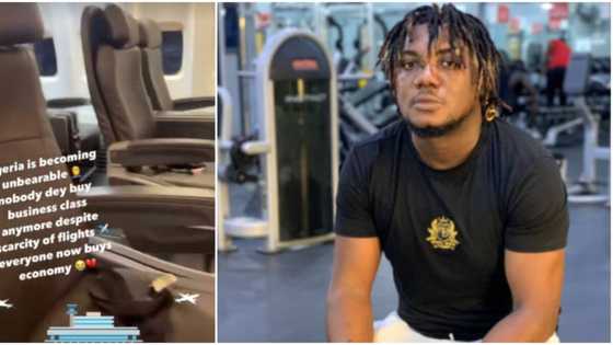 "Dem never board finish": Nigerians react as CDQ laments about being alone in business class on a flight