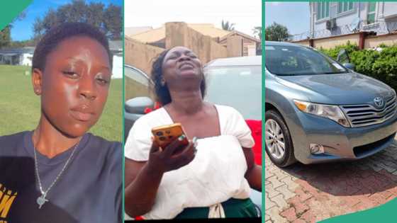 Nigerian mother full of joy as her daughter buys her Toyota Venza, beautiful photos trend online