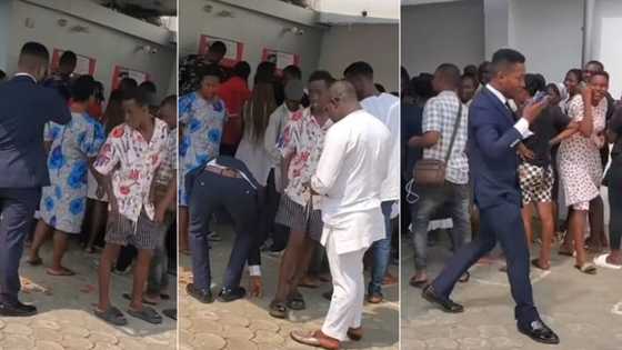 "No be condoms be that?" Nigerian 'pastor' embarrassed as condoms fall off his pockets in viral video