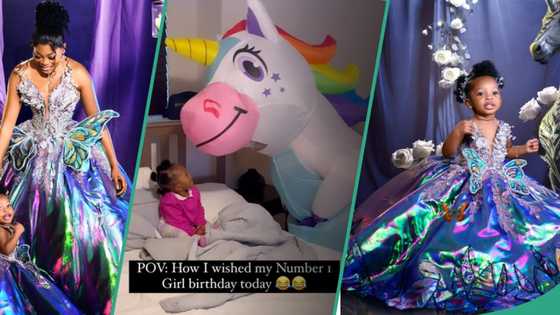 Comedian Kiekie and daughter stun in magnificent luxury outfit to celebrate her first birthday