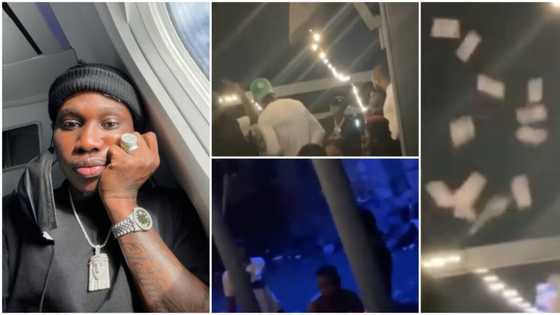 Singer Zlatan leaves fans scrambling inside water to get money he sprayed, fans react to trending video