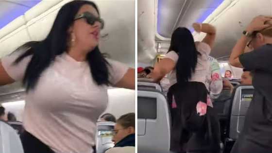 Kishi kumallon mata: Ta yiwa saurayinta dukan tsiya a cikin jirgi saboda ya kalli wata budurwa - (Bidiyo)