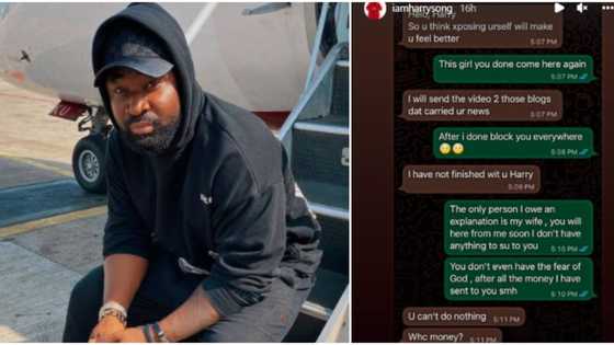 I'm not done with you: Harrysong shares screenshot as lady with intimate video threatens to deal with him