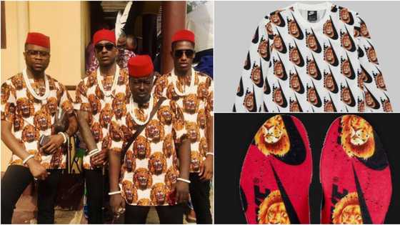 American sport brand designs Igbo attire inspired isi-agu for British-Nigerian rapper
