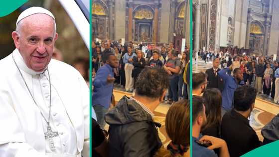 Angry Black man screams, causes commotion in Vatican City as people gather to mourn Pope Francis