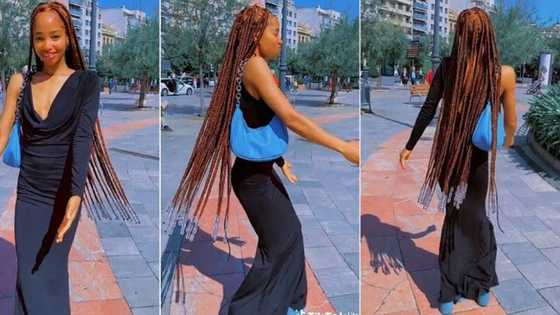 "Shakara too much": Pretty girl with pink lips dances and flips her hair on the road, video goes viral