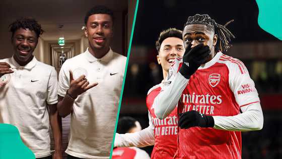 Arsenal star Eberechi Eze links up with Super Eagles in London, old photos trend in Nigeria