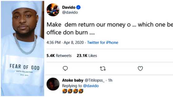 COVID- 19 donation: They must account for each kobo - Davido says as he reacts to fire incident at AGF's office