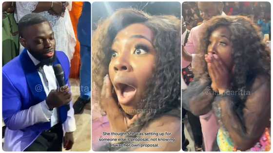 Young lady gets surprise marriage proposal in church after setting up stage unaware in video