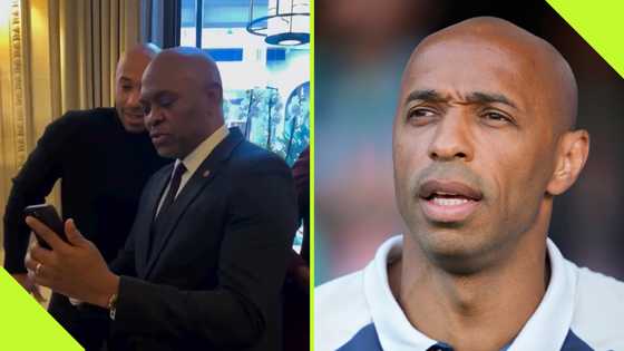"How bodi?": Thierry Henry speaks Pidgin English as he meets Tony Elumelu in Paris