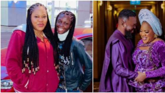 Fans gush as actress Toyin Abraham goes on holiday with her husband’s grown up daughter in London