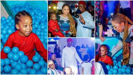 “So cute”: Regina Daniels shares official photos from huge birthday party as her sons clock 1 and 3 years old
