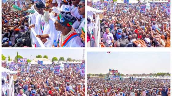 2023: "Ka Ci Zaɓe Ka Ci Zabe" Yadda Dubun Dubatar Magoya Baya Suka Yi Maraba da Tinubu a Jihar Arewa