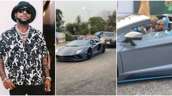 Double excitement: Car seller screams like a baby after seeing Davido, Lamborghini for the first time in Lagos