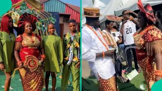 Mum of 3 children overjoyed as she ties knot with man in video: "Men dey"