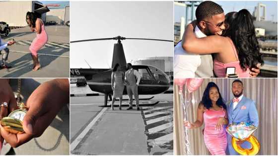 Couple who met online light up the internet with adorable photos as they get engaged after dating for 1 year