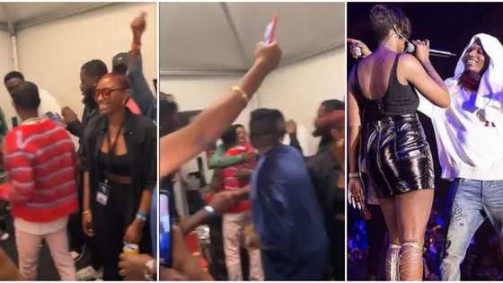 "Love always": Adorable video shows moment Wizkid and Tiwa Savage reunited in Germany, singers hug tightly