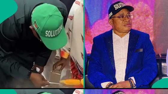 Bidiyon dan takarar gwamnan ADC yana raba dafaffiyar masara ya dauki hankalin jama'a