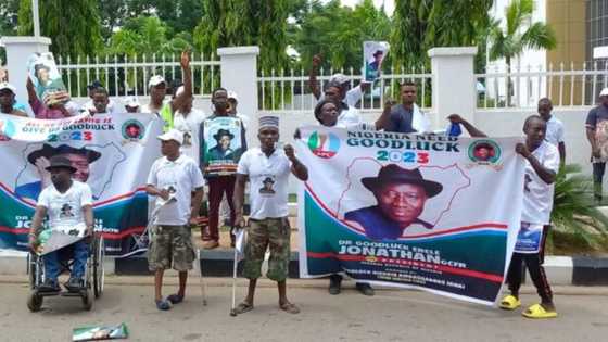 2023: Protesters take over streets of Abuja, call on Goodluck Jonathan to declare for presidency